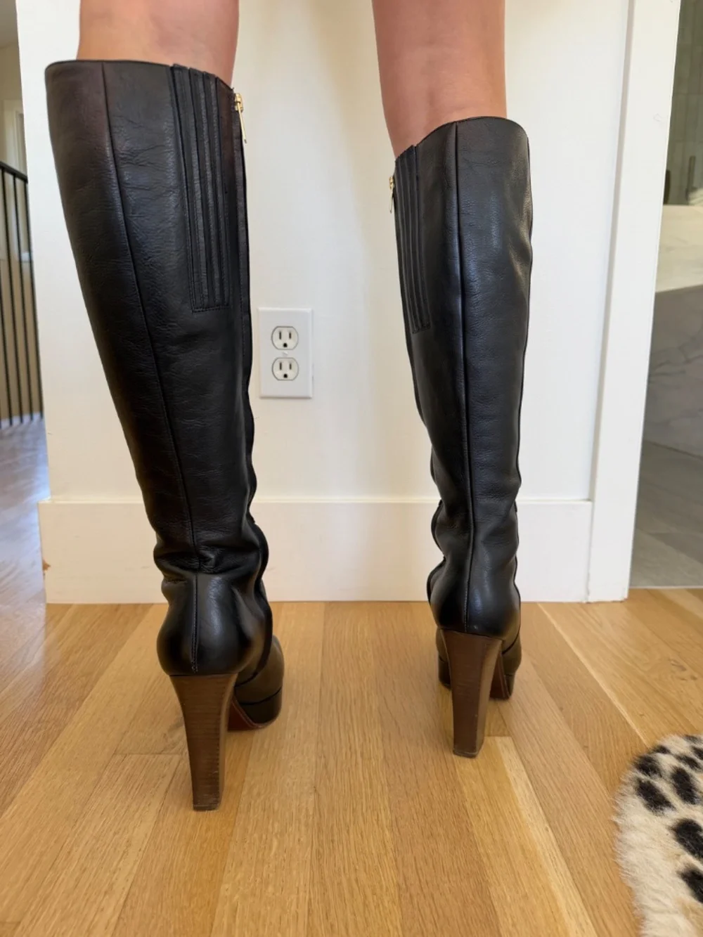 Yves Saint Laurent Rive Gauche Tom Ford Era Platform Boots Black Leather IT 40